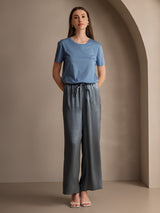 [Blu Grigiastro] SilkSilky-IT Pantaloni da donna 007