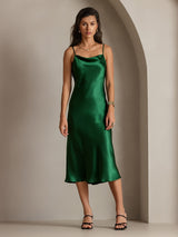 [Verde] SilkSilky-IT Sleeveless Cowl Neck Vestiti da donna 003