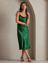 [Verde] SilkSilky-IT Sleeveless Cowl Neck Vestiti da donna 004