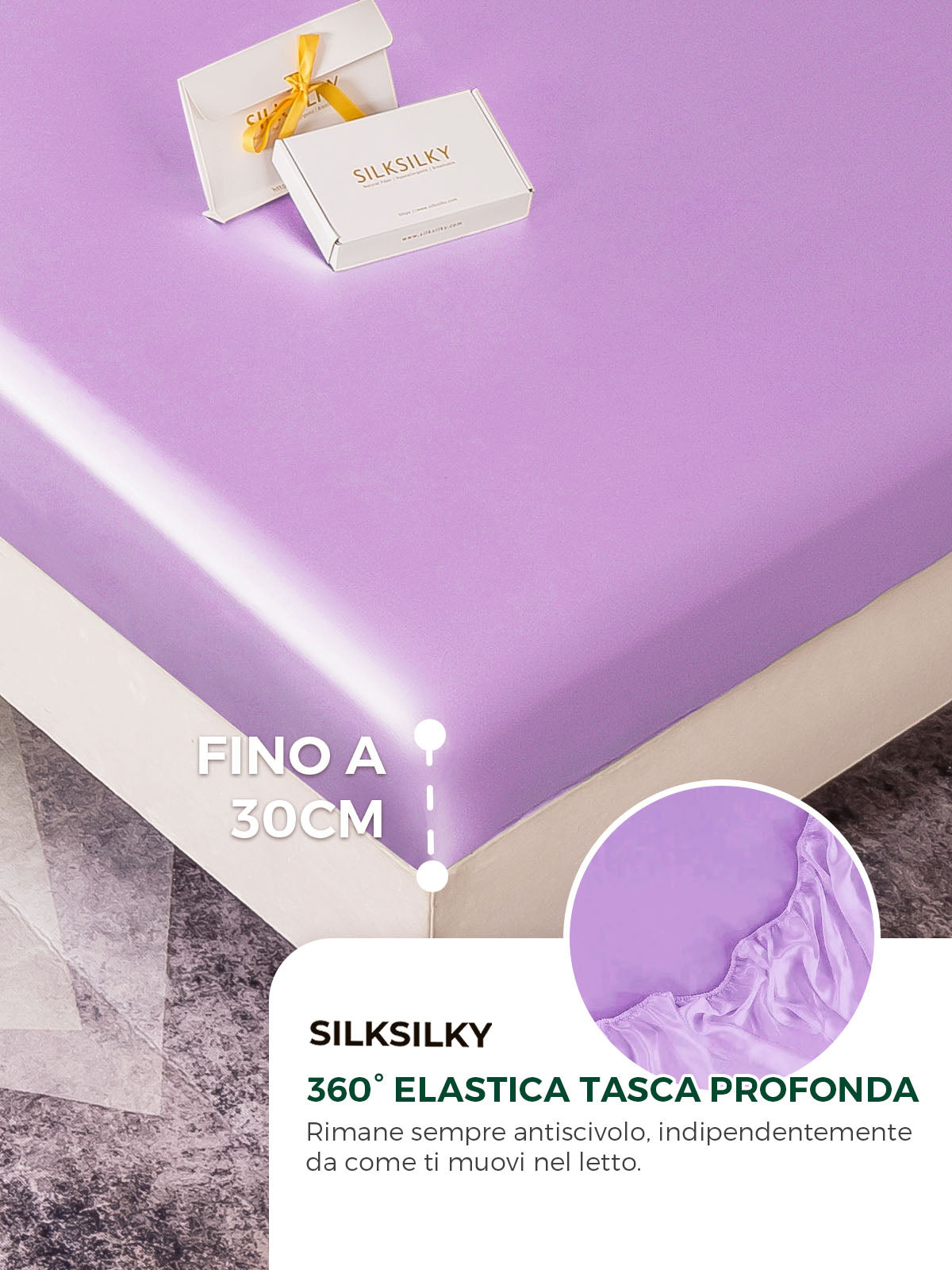 [Lavanda] SilkSilky-IT 19Momme Set di biancheria da letto 004