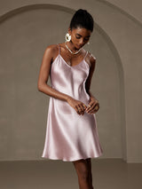 [Lavanda] SilkSilky-IT Tirantes Finos Scollo a V Vestiti da donna 001