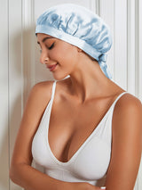 [Azzurro] SilkSilky-IT Cuffia di seta 004