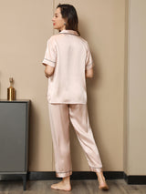 [Rosa Chiaro] SilkSilky-IT Maniche Corte Collo a Taglio Pigiami da donna 002