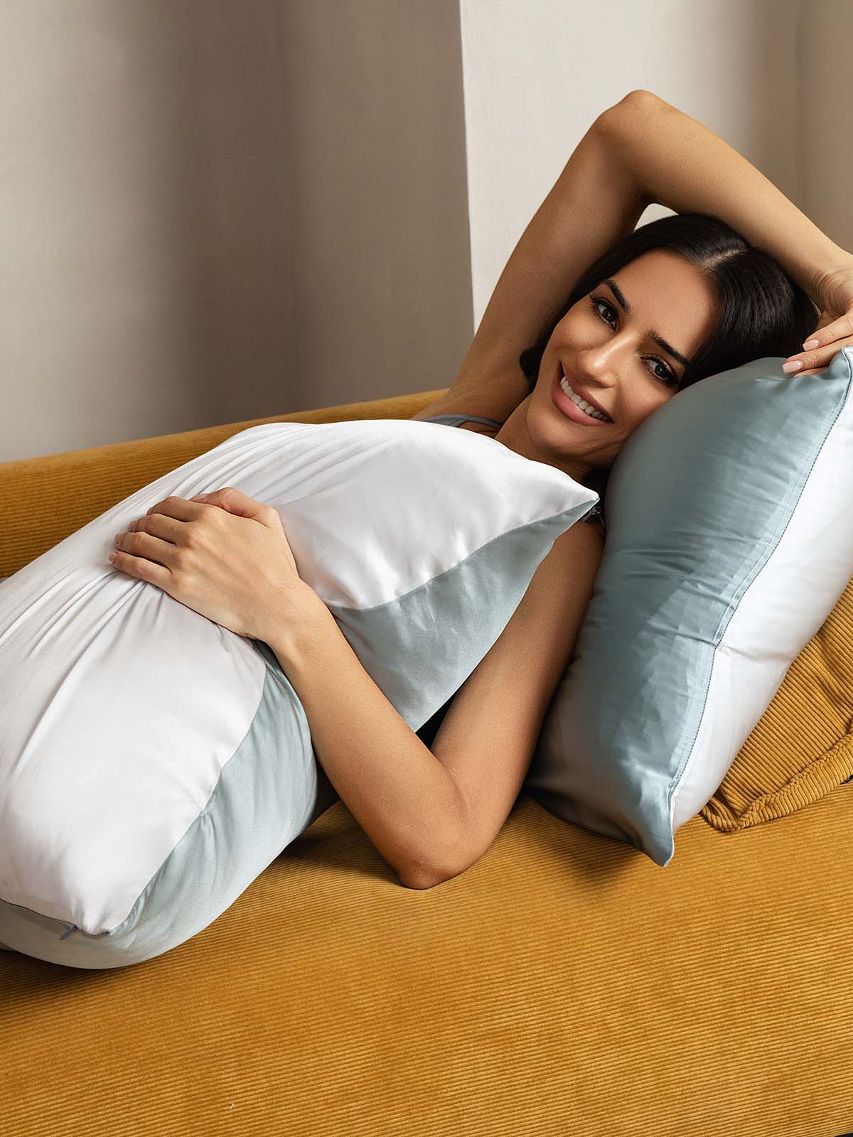 Federa In Seta Di Gelso 100% 22Momme - Design Bicolore