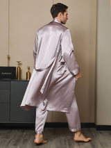 [Malva Pallido] SilkSilky-IT 19Momme Manica lunga Mens Robe 002