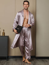 [Malva Pallido] SilkSilky-IT 19Momme Manica lunga Mens Robe 004