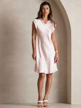 [Rosa] SilkSilky-IT Cap Sleeve V Neck Vestiti da donna 001
