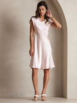 [Rosa] SilkSilky-IT Cap Sleeve V Neck Vestiti da donna 004