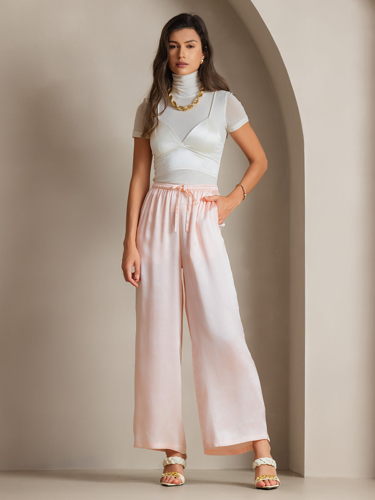 [Rosa] SilkSilky-IT Pure Silk Womens Pants 005