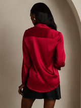 [Vino] SilkSilky-IT 19Momme Manica lunga Colletto con Revers Camicie da donna 002