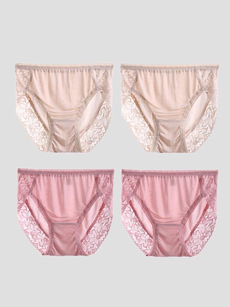 [Beige+Rosa] SilkSilky-IT Mutandine da donna 003