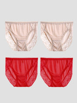 [Beige+Rosso] SilkSilky-IT Mutandine da donna 003