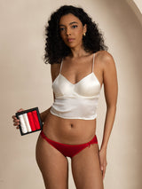 [Bianco+Rosso] SilkSilky-IT Mutandine da donna 003