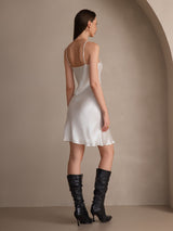 [Bianco] SilkSilky-IT Tirantes Finos Scollo a V Vestiti da donna 002