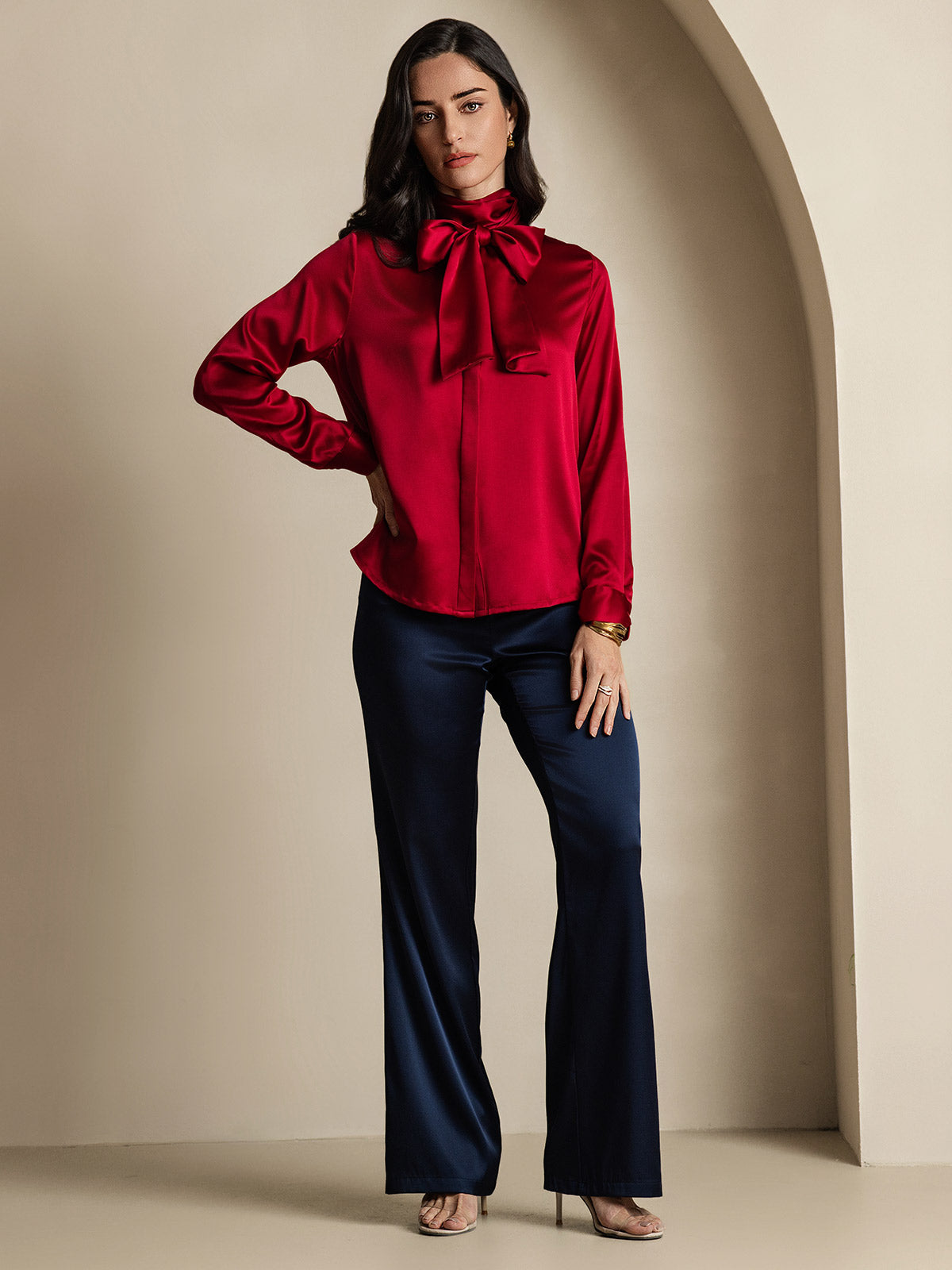 [Vino] SilkSilky-IT 19Momme Seta Womens Shirt 007,