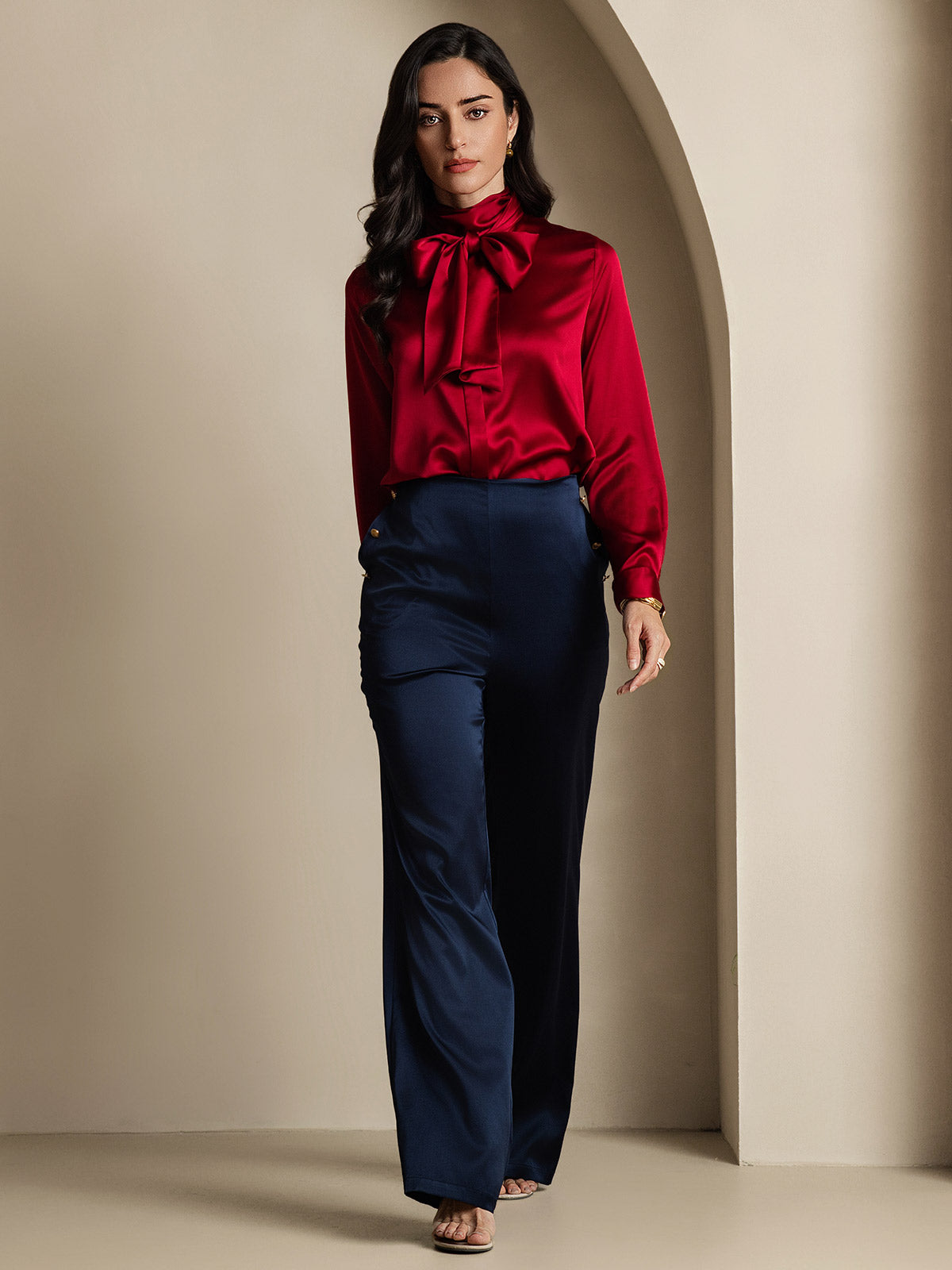 [Vino] SilkSilky-IT 19Momme Seta Womens Shirt 010,