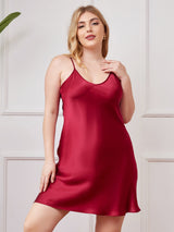 [Vino] SilkSilky-IT Tirantes Finos Scollo a V Vestiti da donna taglia grossa 001