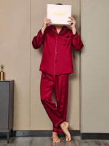 [Vino] SilkSilky-IT Long Sleeve Lapel Collar Pigiami da uomo 003