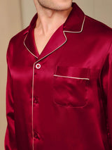 [Vino] SilkSilky-IT Long Sleeve Lapel Collar Pigiami da uomo 009