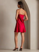 [Vino] SilkSilky-IT Tirantes Finos Scollo a V Vestiti da donna 002