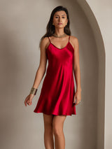[Vino] SilkSilky-IT Tirantes Finos Scollo a V Vestiti da donna 003