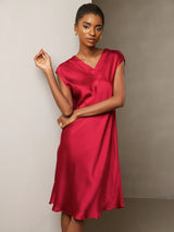 [Vino] SilkSilky-IT Cap Sleeve V Neck Vestiti da donna 004