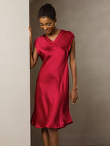 [Vino] SilkSilky-IT Cap Sleeve V Neck Vestiti da donna 007
