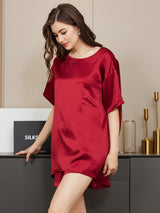 [Vino] SilkSilky-IT Short Sleeve Round Neck Pigiami da donna 004