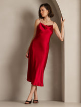 [Vino] SilkSilky-IT Sleeveless Cowl Neck Vestiti da donna 001