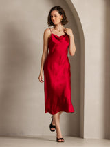 [Vino] SilkSilky-IT Sleeveless Cowl Neck Vestiti da donna 005