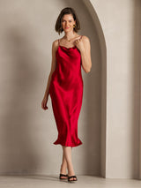 [Vino] SilkSilky-IT Sleeveless Cowl Neck Vestiti da donna 006