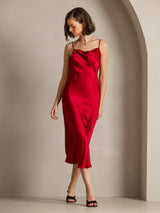 [Vino] SilkSilky-IT Sleeveless Cowl Neck Vestiti da donna 007