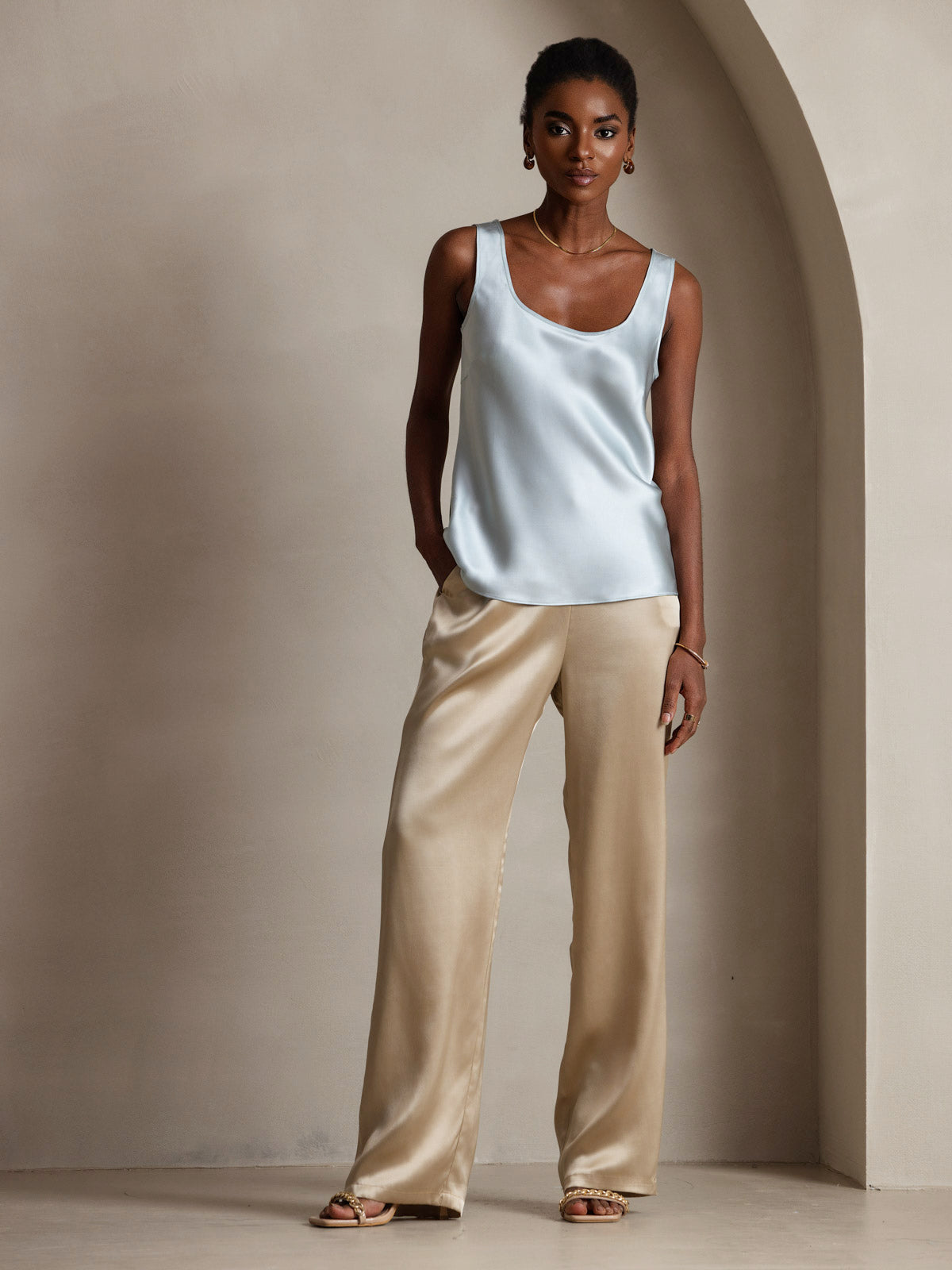 [Azzurro] SilkSilky-IT 19Momme Seta Camisoles 006