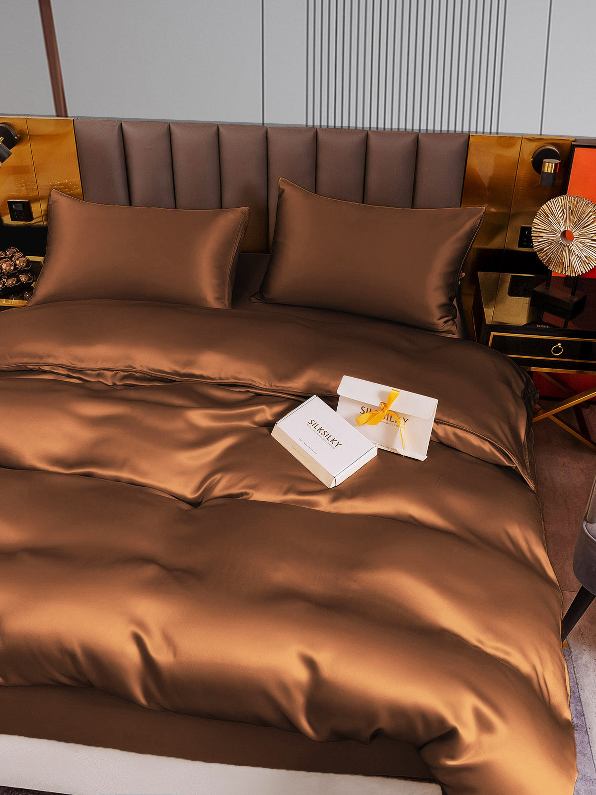 [Caffè] SilkSilky-IT 22Momme Seta pura Bedding Set 006
