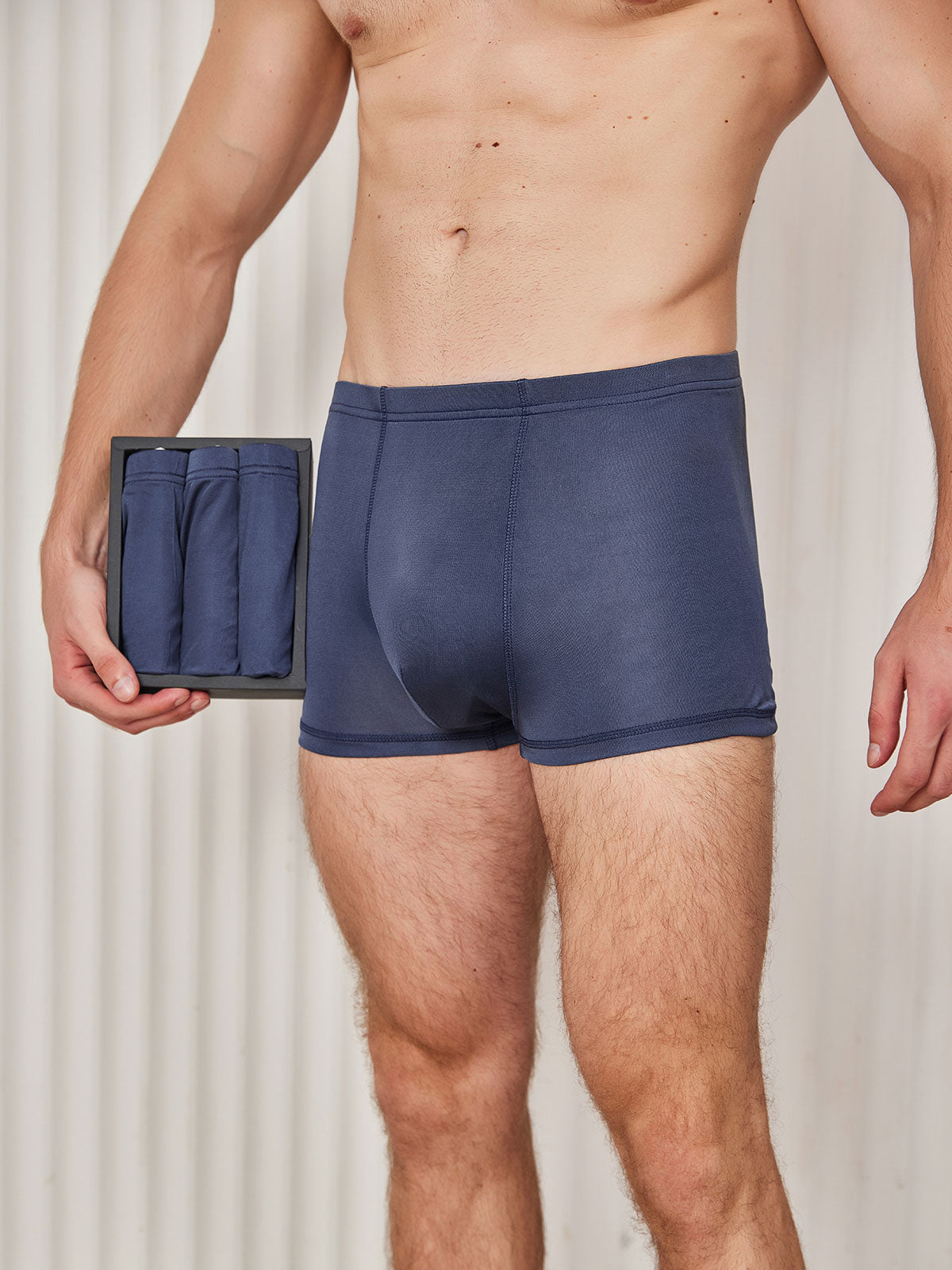 [Blu Scuro] SilkSilky-IT Maglia di seta Mens Underwear 001
