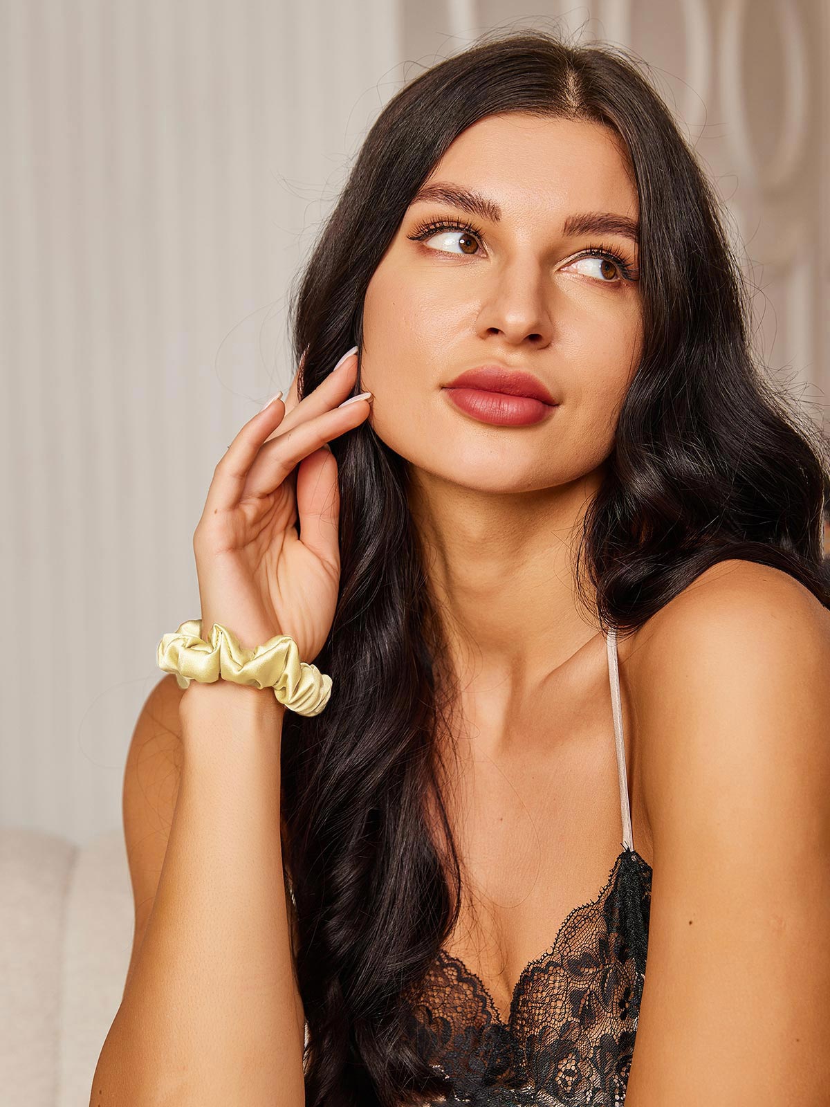 [Giallo Chiaro] SilkSilky-IT 19Momme Seta pura Scrunchie 003