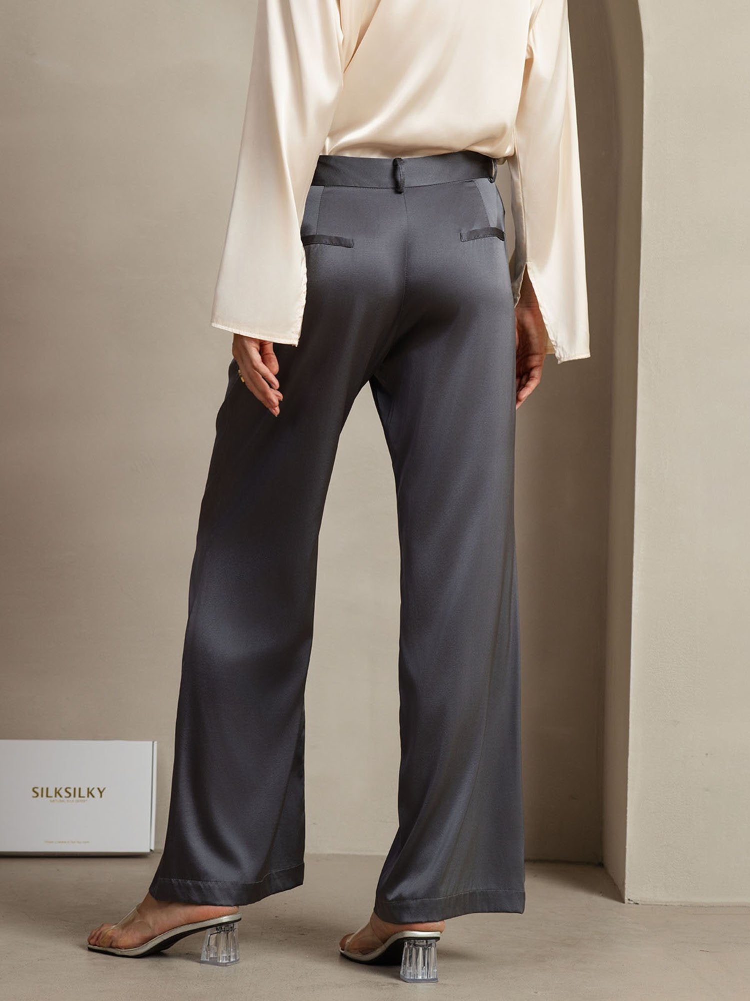 [GrigioScuro] SilkSilky-IT 19Momme Seta Womens Pants 002