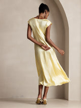 [Giallo Chiaro] SilkSilky-IT Cap Sleeve Vestiti da donna 002