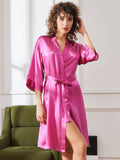 SilkSilky IT Seta pura A metà Womens Robe Rosa 005