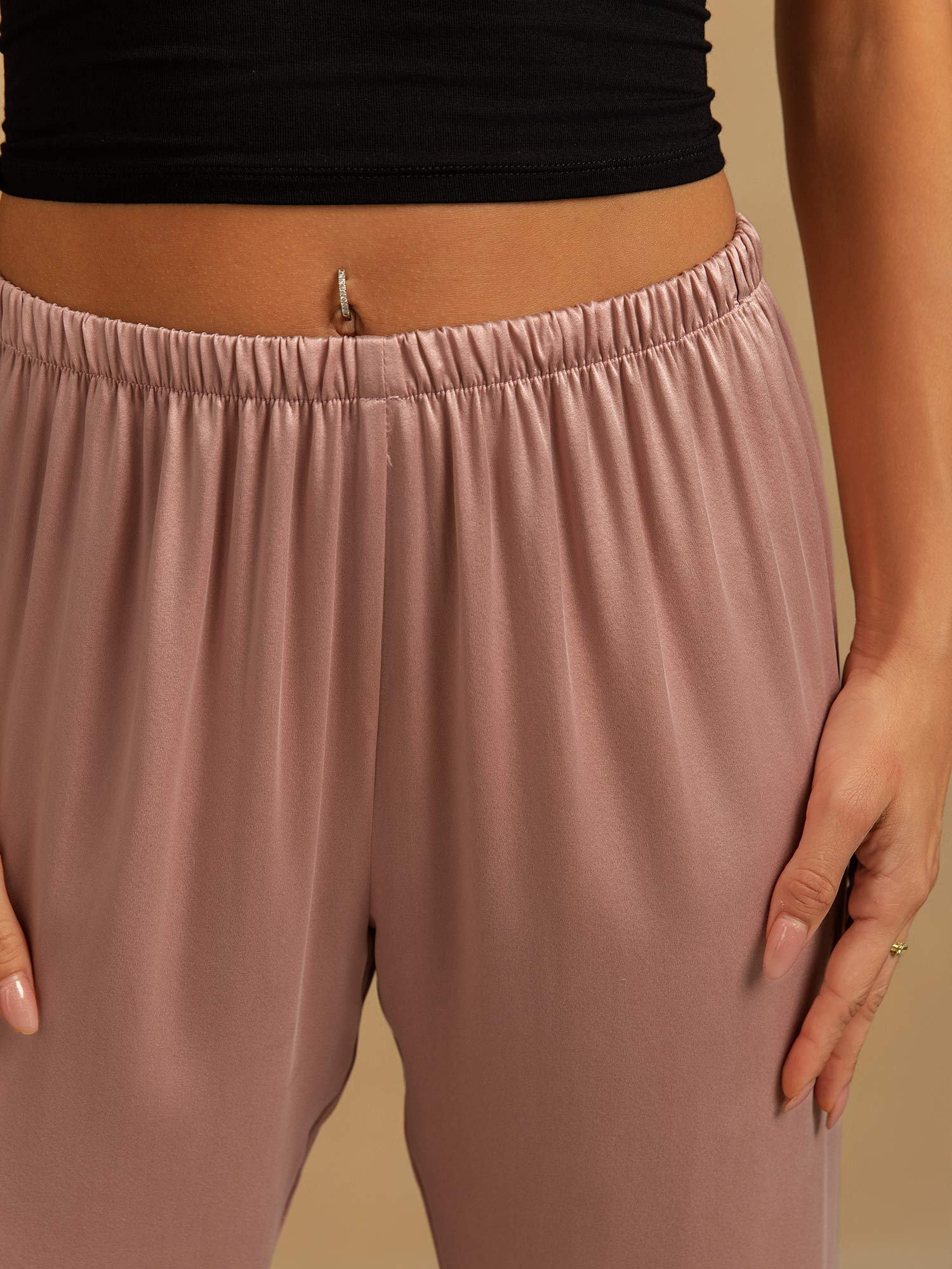 [Pelle Di Pesca] SilkSilky-IT 19Momme Seta Womens Sleep Bottoms 004,