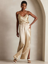 [Champagne] SilkSilky-IT Spaghetti Strap V Neck Cami 003