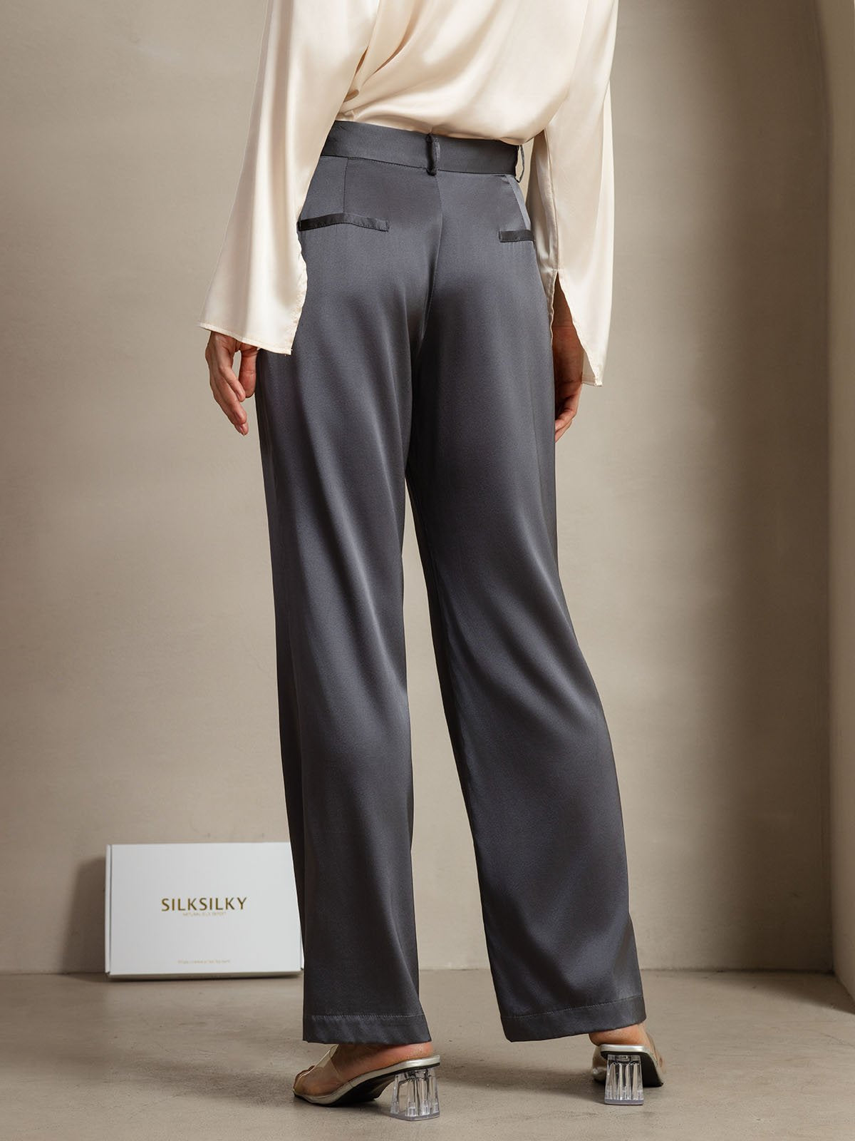 [GrigioScuro] SilkSilky-IT 19Momme Seta Womens Pants 006