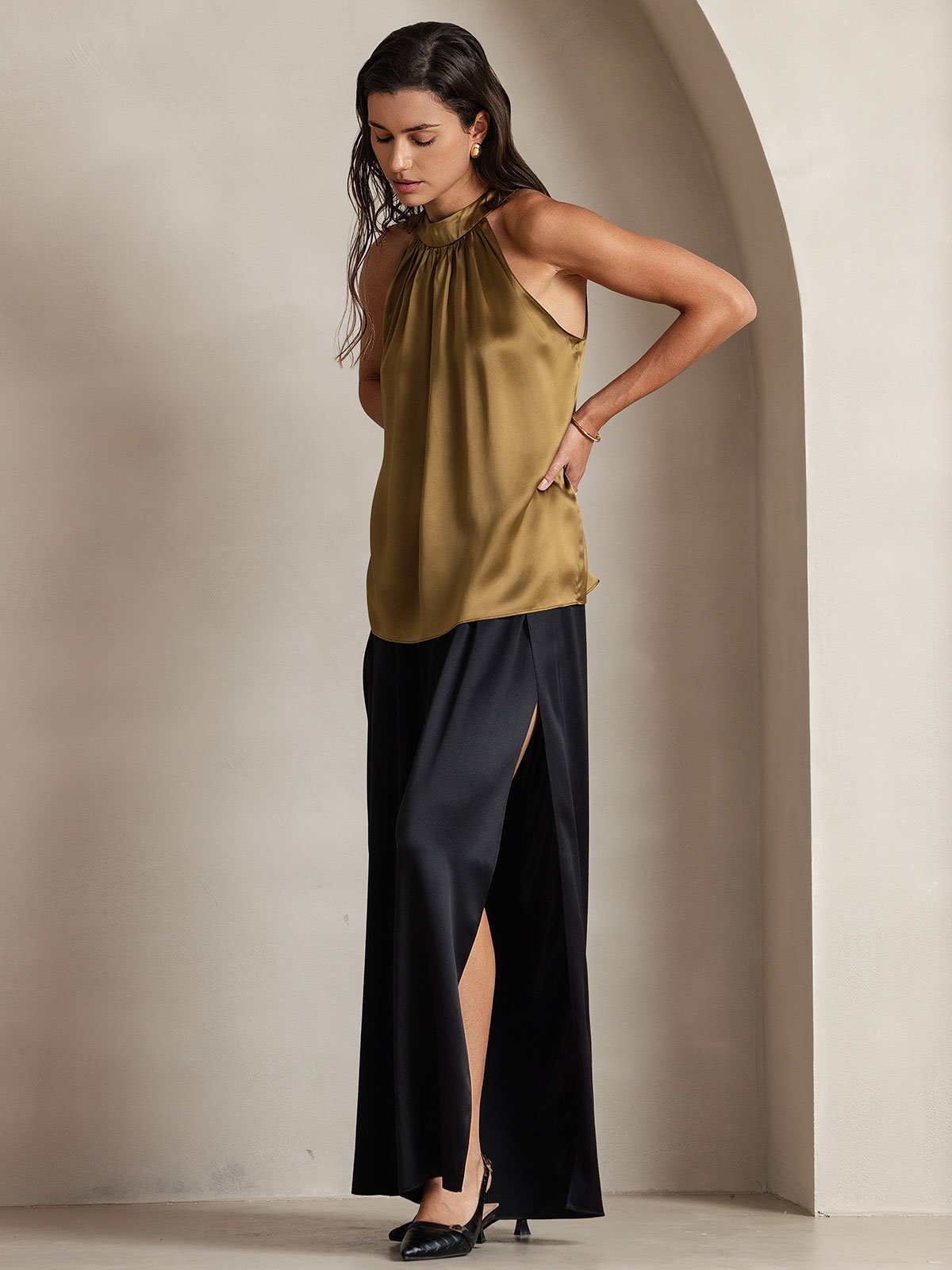 [Nero] SilkSilky-IT 19Momme Seta Womens Pants 006