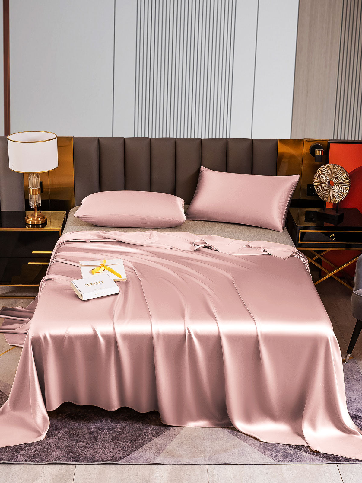 [Malva Pallido] SilkSilky-IT 22Momme Seta pura Bedding Set 001