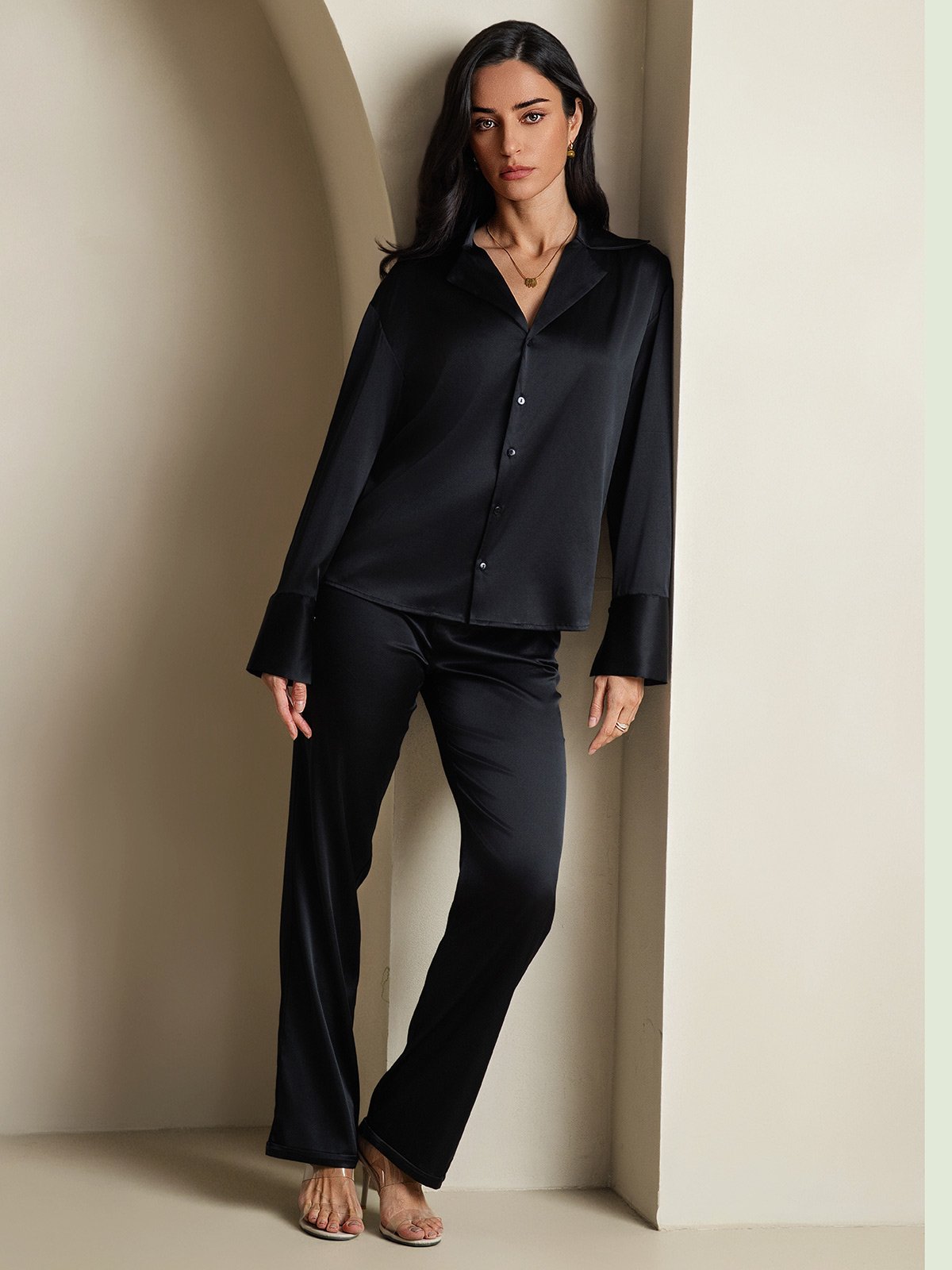 [Nero] SilkSilky-IT 19Momme Seta Womens Shirt 008