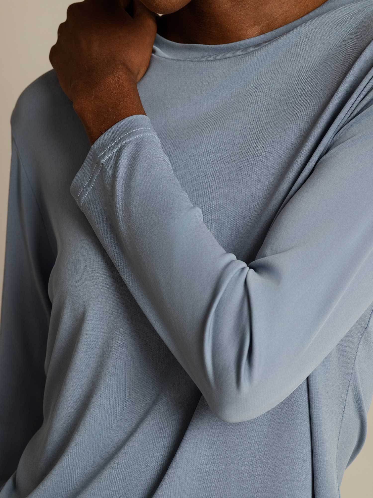 [BluGrigiastro] SilkSilky-IT Seta pura Womens T-Shirt 004