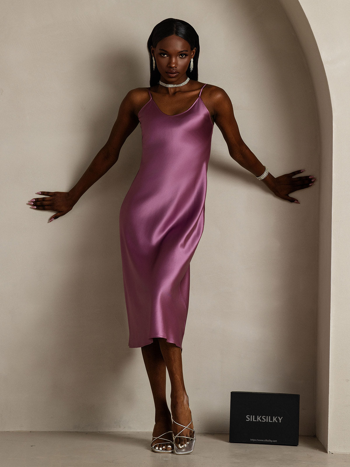 [Viola Scuro] SilkSilky-IT Seta pura Dress 006