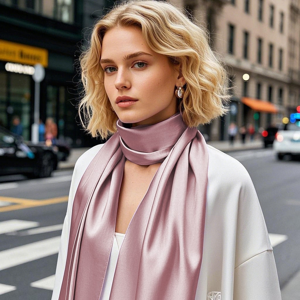 SilkSilky-IT Seta pura Scarf Lavanda 001