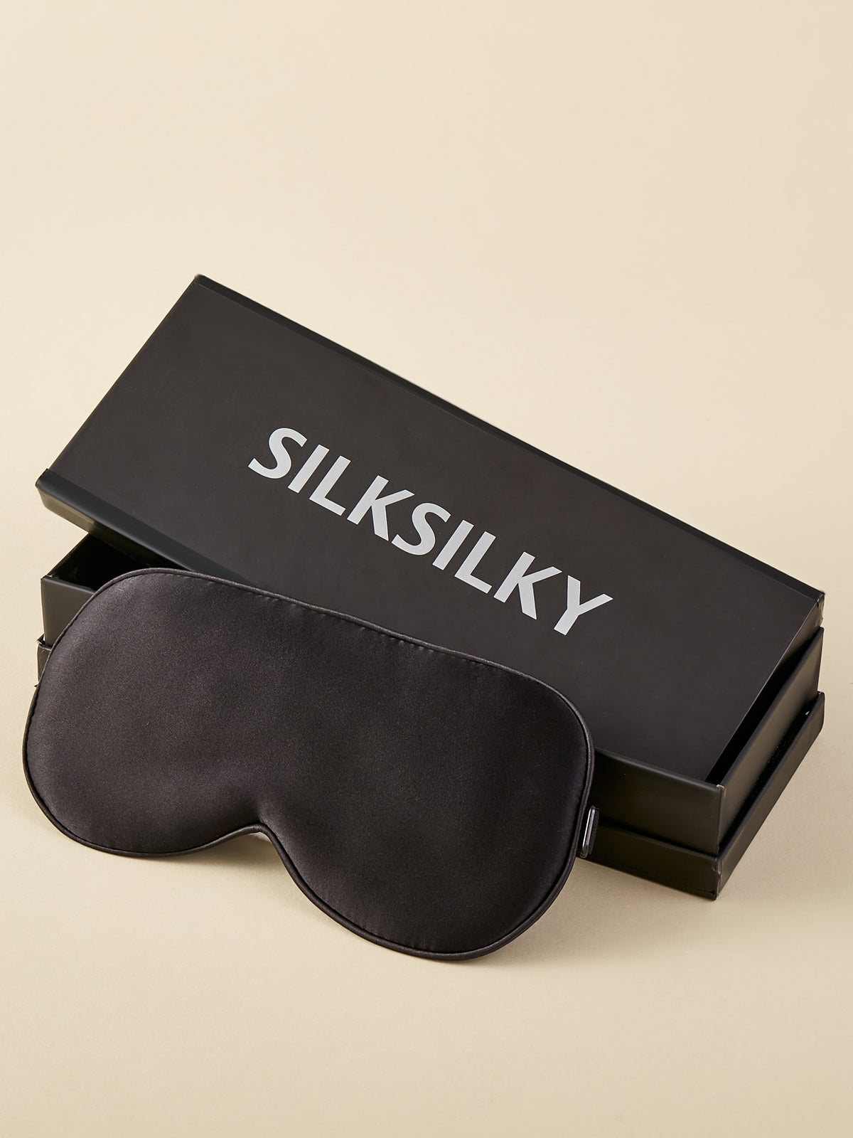 SilkSilky IT 19Momme Seta pura Eye Mask Nero 001