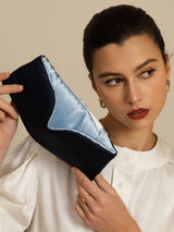 [BluScuro+Azzurro] SilkSilky-IT Mascherina da Notte 003